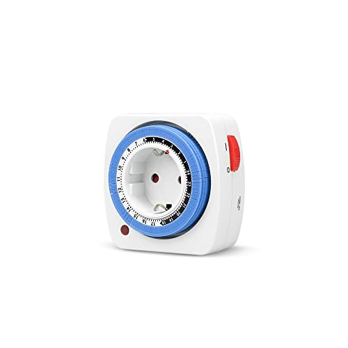 Garza 400603 Temporizador analógico mini, Color Blanco - Azul, Una Unidad