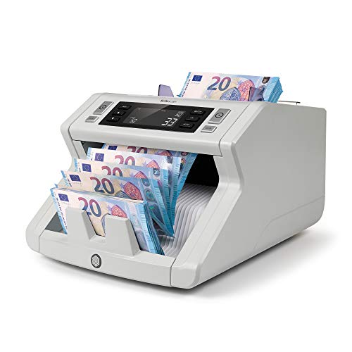 Safescan 2210 - Máquina contadora de billetes ordenados, con doble cheque para billetes falsos,...