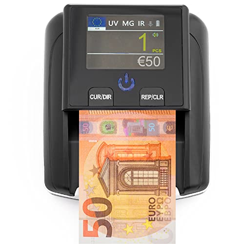 Detector de billetes falsos y contador de billetes 2 en 1 - Inserción uno a uno - Detector de...