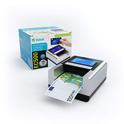 YATEK Detector de Billetes Falsos EC500 con batería incluida y lámpara UV para detección de...