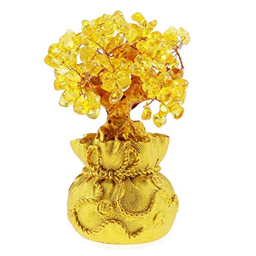 YINETTECH Feng Shui dinero suerte piedra árbol cristal arte decoración oficina sala buena suerte...