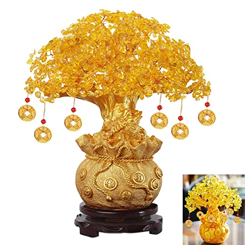 Árbol del Dinero Feng Shui Bonsai, Árbol de la Suerte de Oro, Árbol del Dinero Feng Shui, para el...