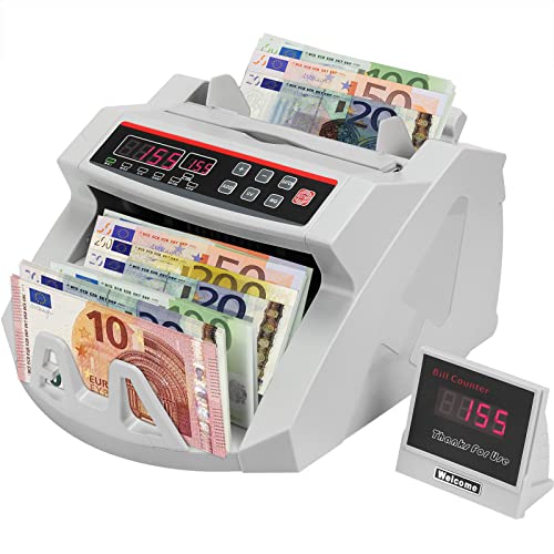 OIdFe Contador de Billetes Profesional, con Pantalla LED, 1000 Piezas por Minuto Máquina para...