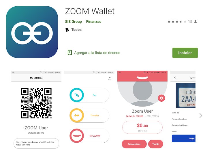 Zoom Wallet aplicación movil