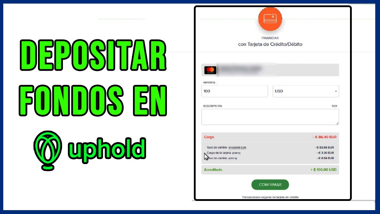 hacer un deposito en uphold
