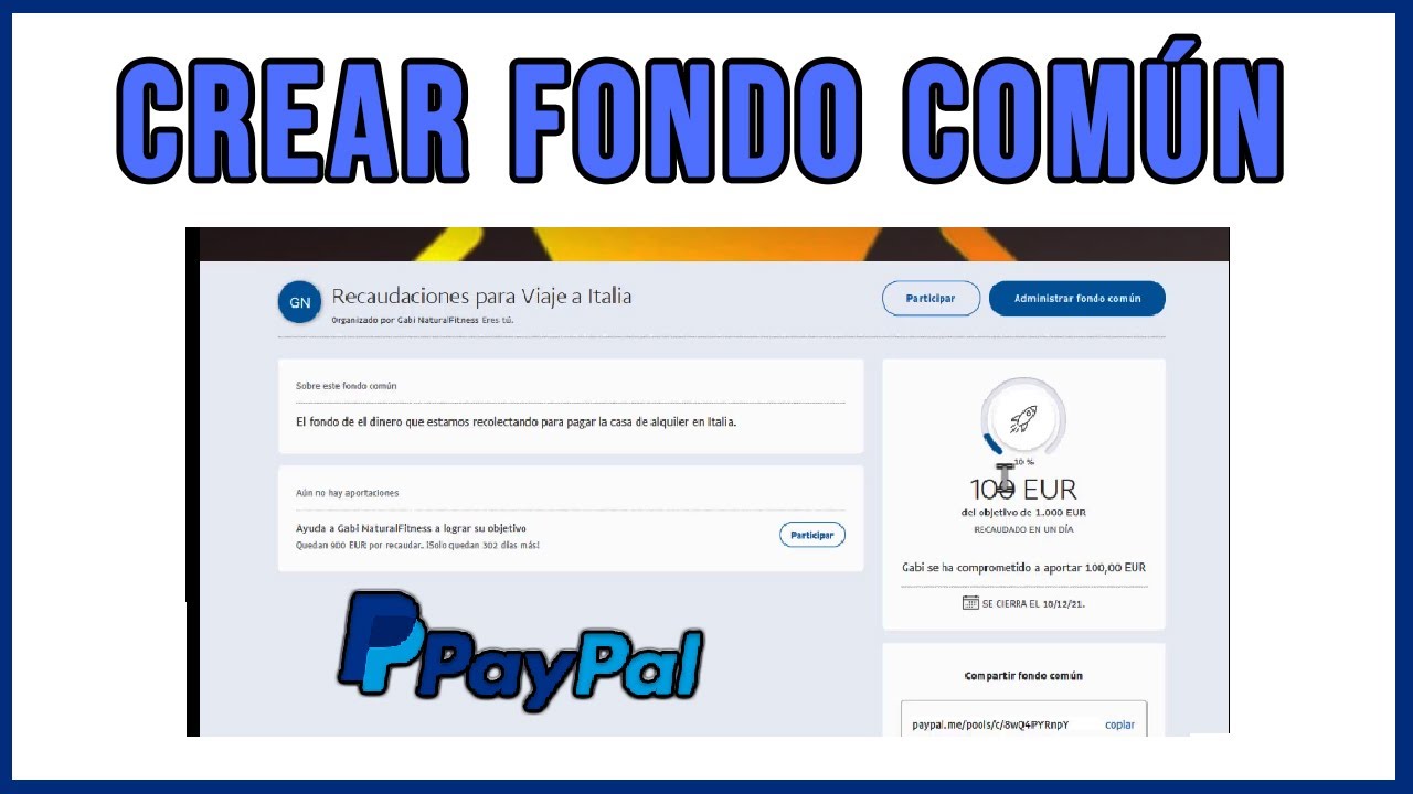crear fondo comun paypal