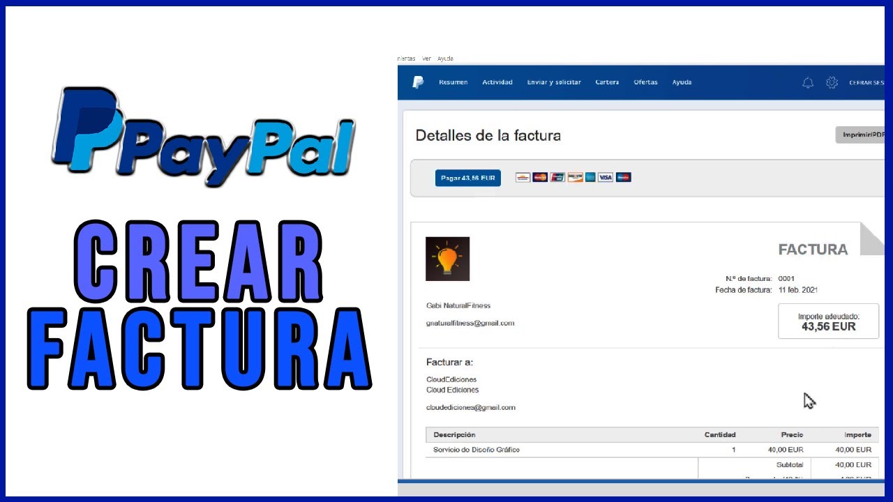crear factura pay pal