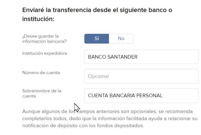 qué datos bancarios necesito para ingresar dinero a Interactive Brokers