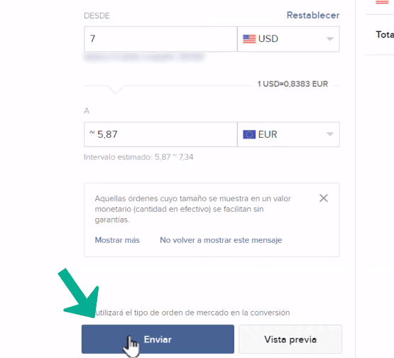 paso paso convertir divisa en Interactive Brokers