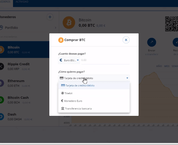 cuáles son las formas de pago en Bit2me