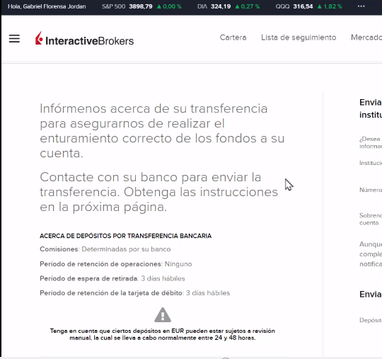 maneras de ingresar dinero a Interactive Brokers
