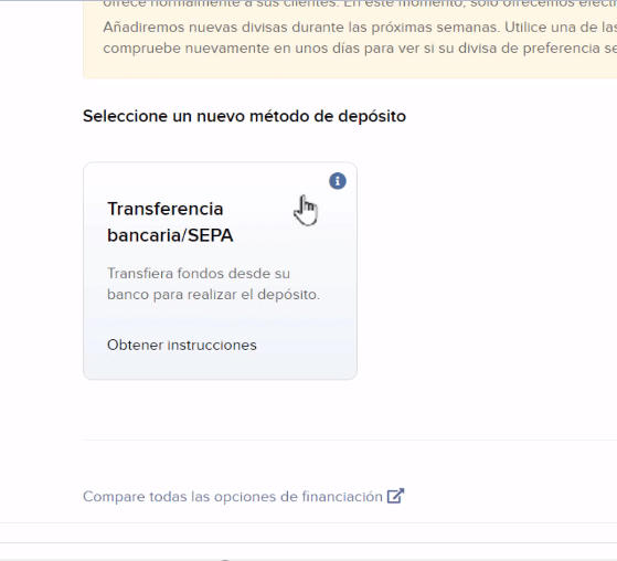 cómo hacer transferencia bancaria en Interactive Brokers