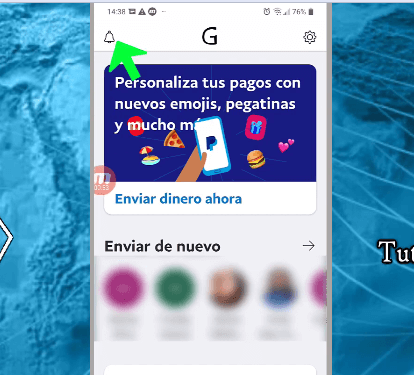 configurar notificaciones de app PayPal en móvil