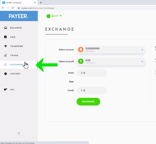 cómo convertir activos en Payeer