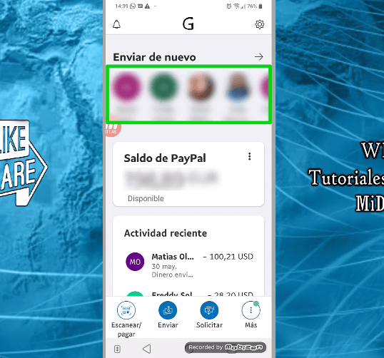 cómo enviar dinero de app de Paypal