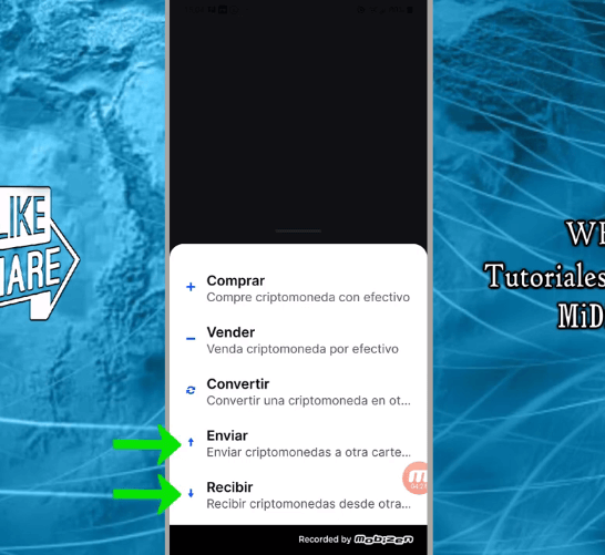 cómo enviar y recibir criptos en app de Coinbase