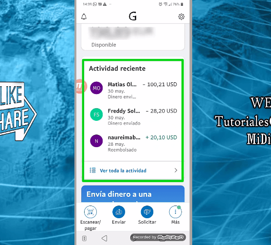 cómo ver las transacciones en Paypal 