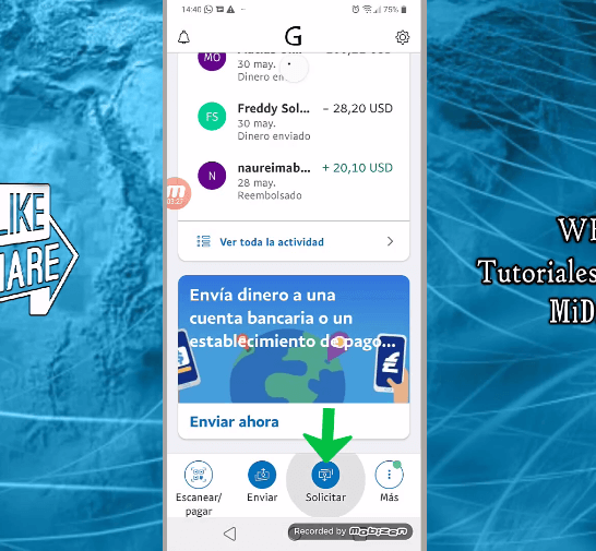 cómo solicitar pago en Paypal