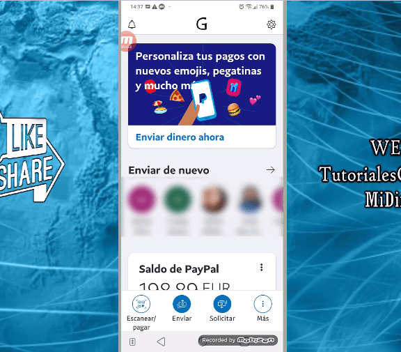 cómo usar app de PayPal en móvil