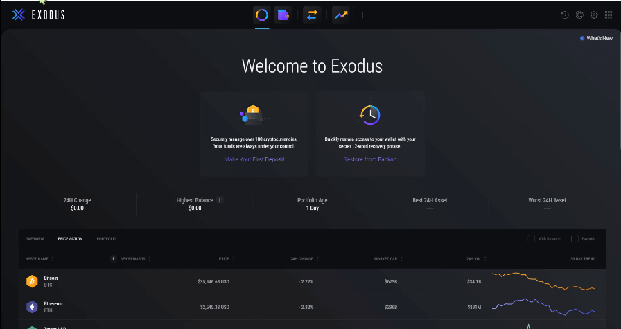 instalar Exodus Wallet en PC pasos