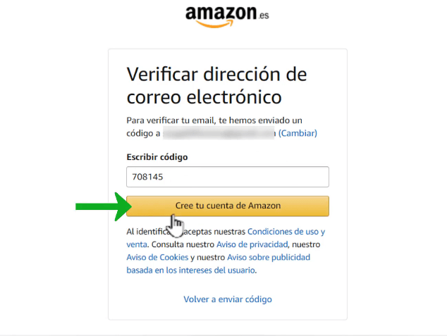 verificar correo para crear cuenta de Amazon