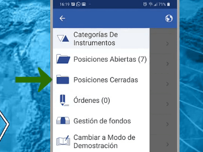 ver posiciones cerradas en móvil o tablet