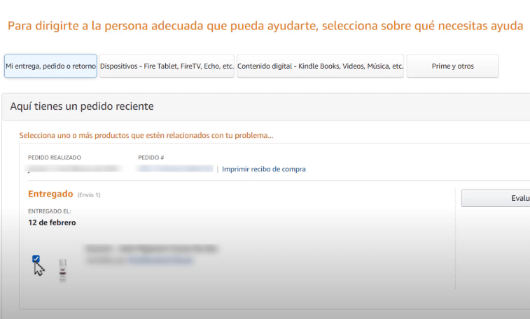 dónde encuentro la opción de contacto en Amazon