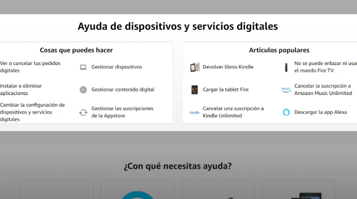 cómo contactar con Amazon para soporte