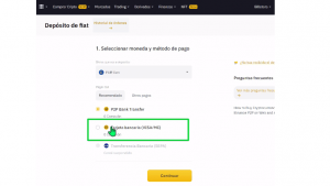 método de pago en binance