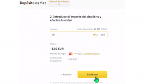 importe de depósito