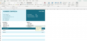 Plantilla de factura Excel