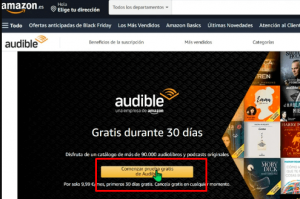 cuenta gratuita en Audible