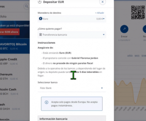 DEPÓSITO de DINERO en BIT2ME 11