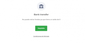 fondos con Bank Transfer