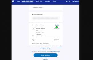 realizar un envío paypal