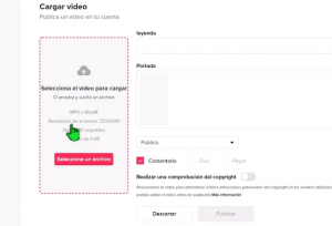 seleccionar vídeo para cargar