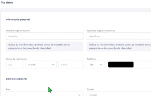 datos en un recuadro