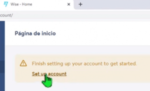 verificación de cuenta en Wise