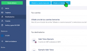 sección de Destinatarios