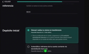 opciones de depósito inicial